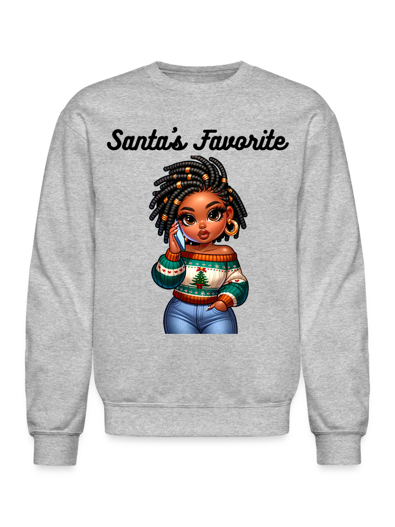 African American Women Santa's Favorite Crewneck Christmas Sweatshirt NicholesGifts