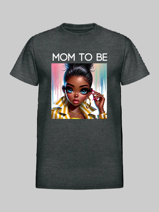 African American Women Mom To Be Mother's Day Short Sleeve Tee Shirt nicholesgifts