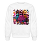 Women's Spooky Vibes Halloween Ghost Crewneck Sweatshirt - white