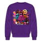 Women's Spooky Vibes Halloween Ghost Crewneck Sweatshirt - purple