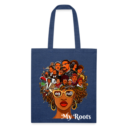 African American Women My Roots Blue Tote Bag Gift for Black History Month nicholesgifts