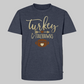 Men's Turkey and Touchdowns Short Sleeve T-Shirt - heather denim 