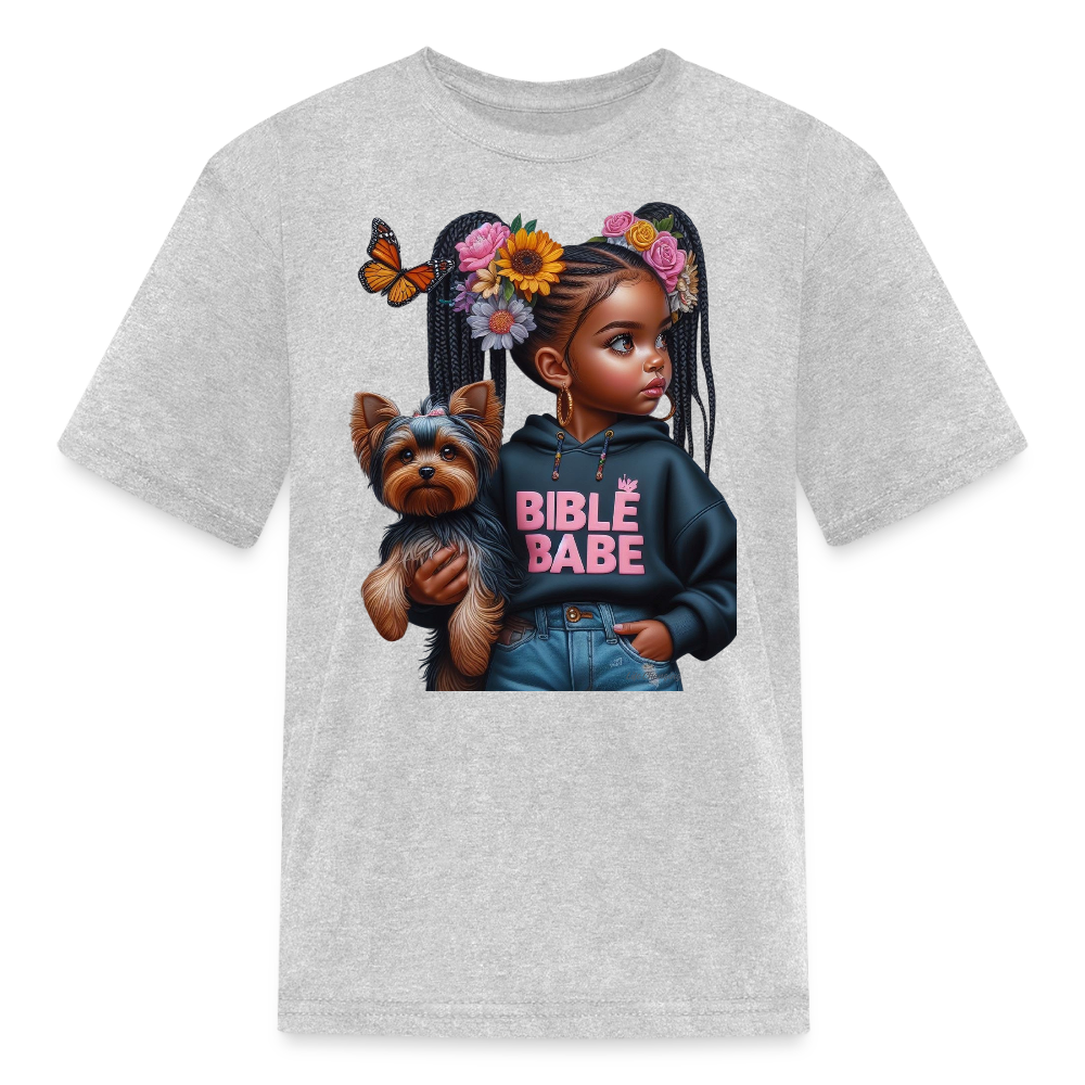 African American Girls Bible Babe with Dog Short Sleeve T-Shirt NicholesGifts