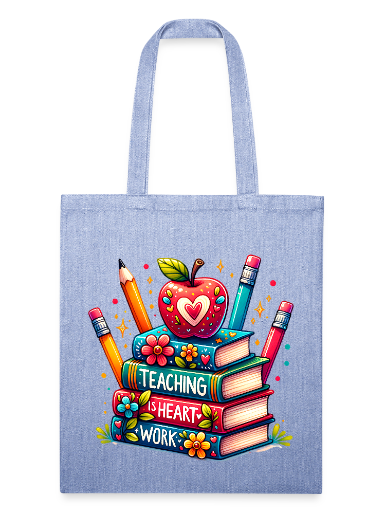 Women Teaching Is Heart Work Valentine's Day Tote Bag nicholesgifts