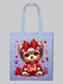 Women Love Dog with Bow Valentine's Day Tote Bag nicholesgifts