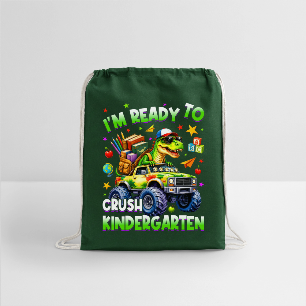 Toddler Boys I'm Ready To Crush Kindergarten Drawstring Bag Back To School - forest green