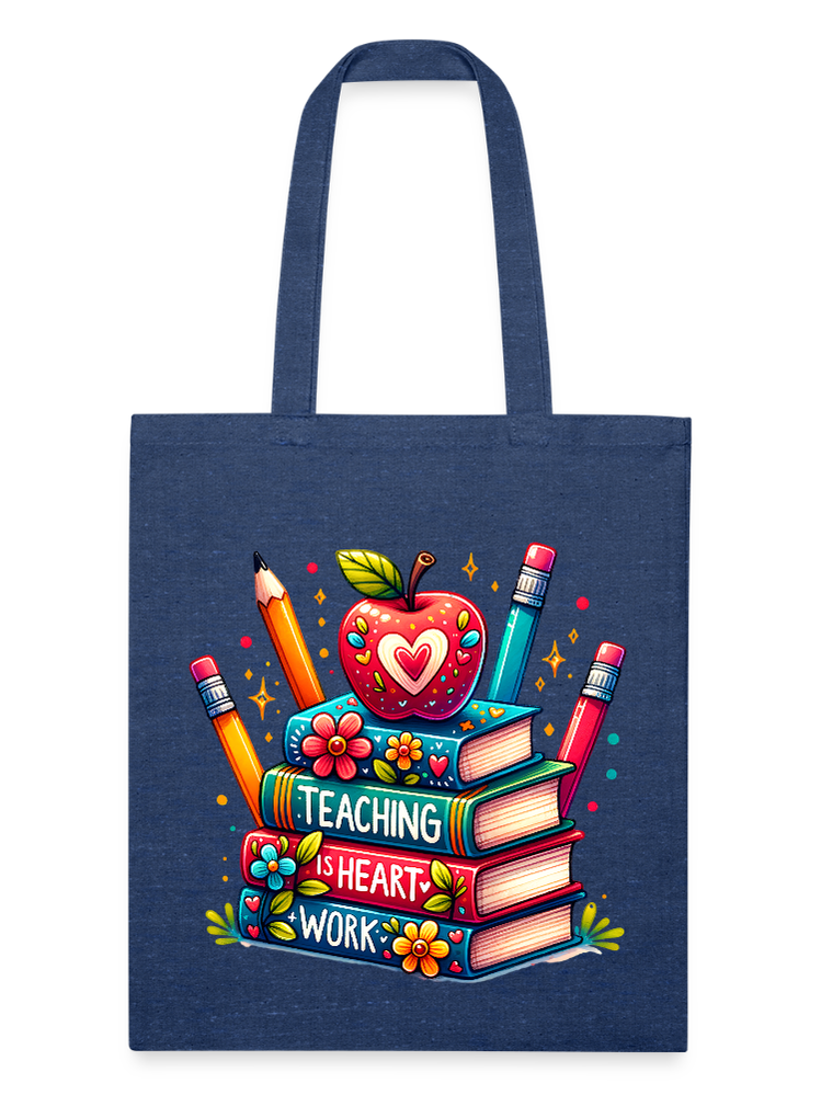 Women Teaching Is Heart Work Valentine's Day Tote Bag nicholesgifts
