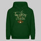 Men's Turkey and Touchdowns Thanksgiving Hoodie - forest green