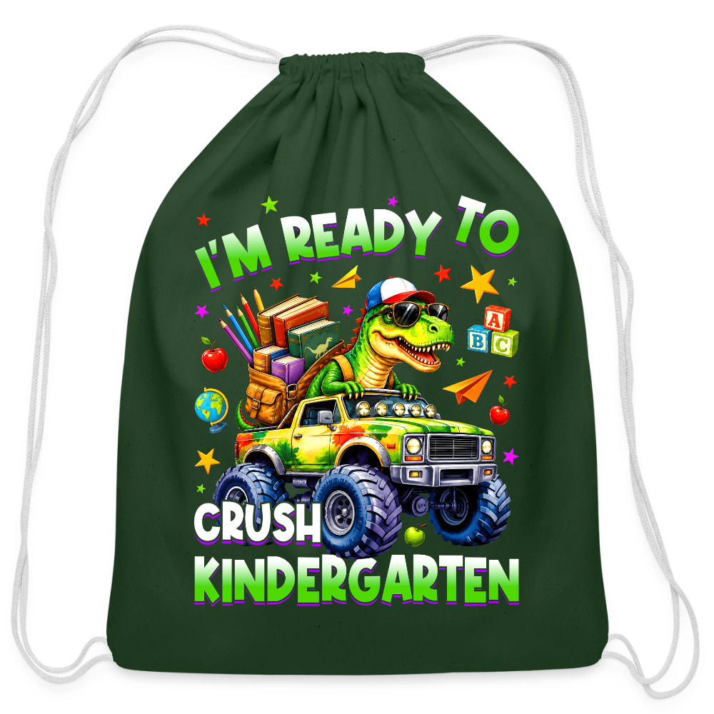 Toddler Boys I'm Ready To Crush Kindergarten Drawstring Bag Back To School - forest green