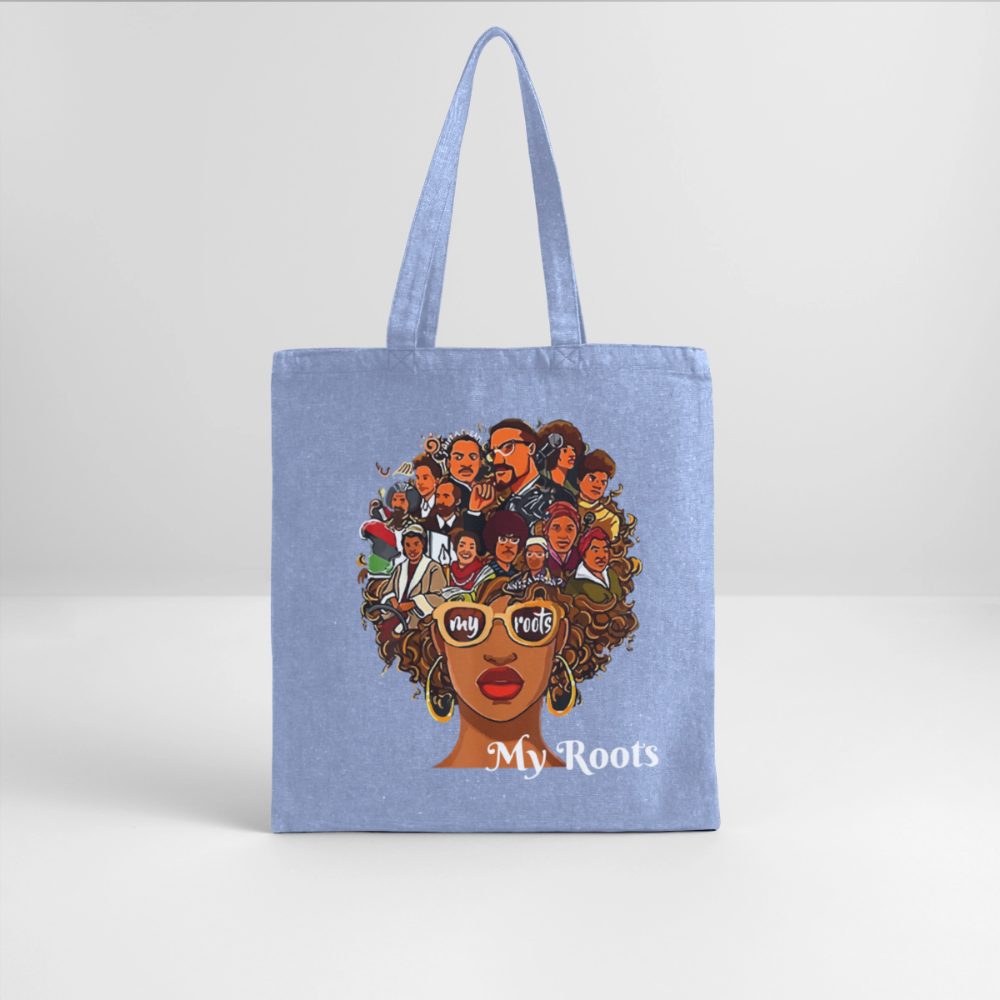 African American Women My Roots Blue Tote Bag Gift for Black History Month nicholesgifts