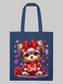 Women Love Dog with Bow Valentine's Day Tote Bag nicholesgifts