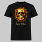 Men's Smiling Skeleton Good Vibes Crewneck T-Shirt - black