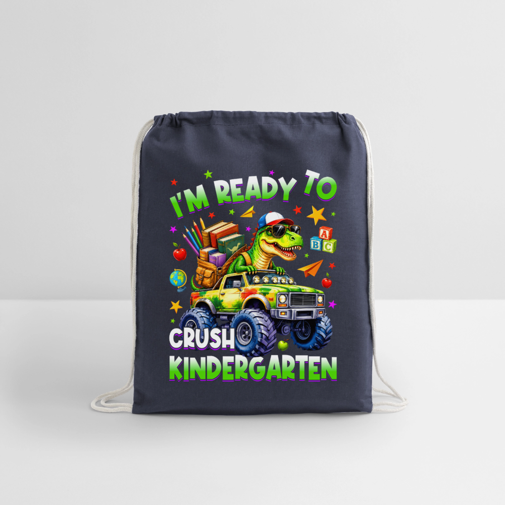 Toddler Boys I'm Ready To Crush Kindergarten Drawstring Bag Back To School - navy