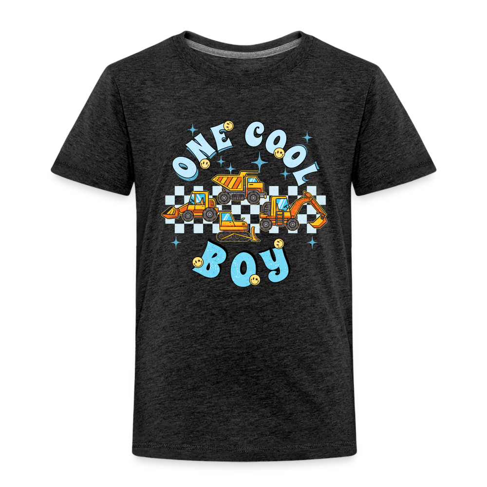 Toddler Boys One Cool Boy Short Sleeve Crewneck T-Shirt - charcoal grey