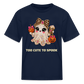 Girls Halloween Ghost Too Cute To Spook Short Sleeve T-Shirt - navy