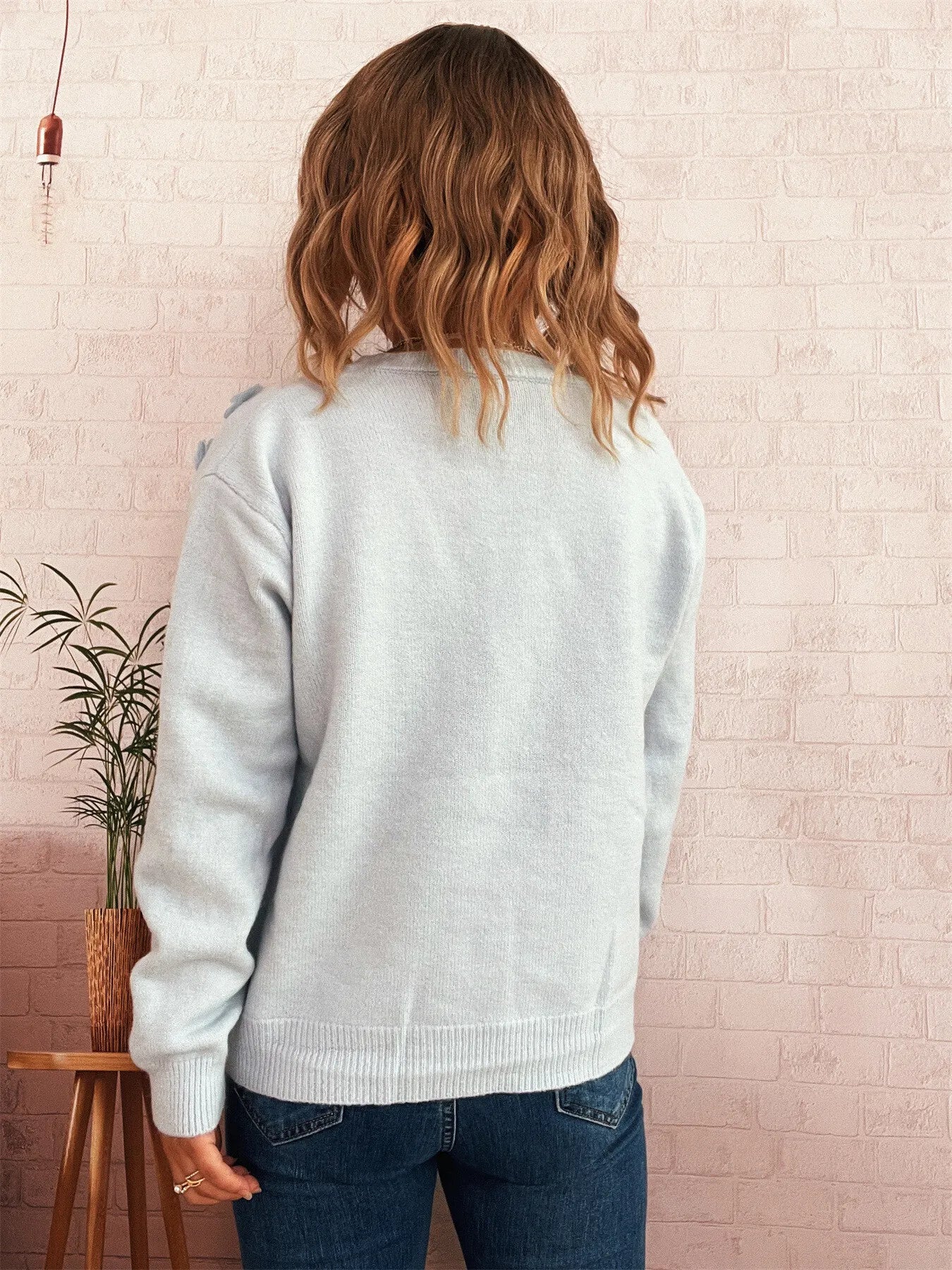 Flower Button Up Long Sleeve Cardigan
