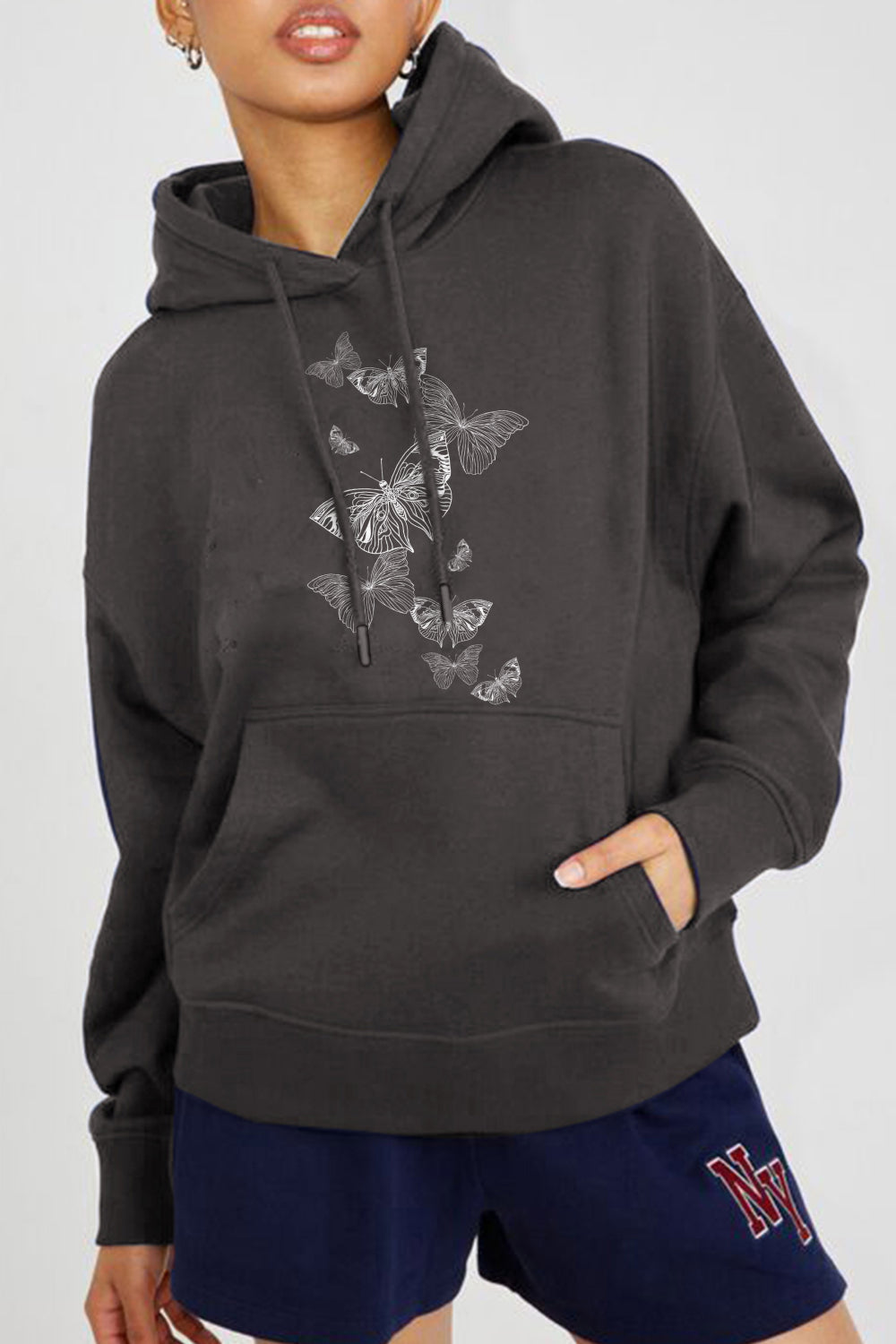 Simply Love Simply Love Full Size Dropped Shoulder Butterfly Graphic Hoodie Trendsi