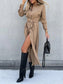 Button Front Long Sleeve Shirt Dress nicholesgifts