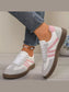 Women Striped Lace-Up Casual Sneakers nicholesgifts