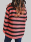 Striped Round Neck Long Sleeve Sweater nicholesgifts