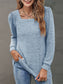 Heathered Square Neck Long Sleeve T-Shirt nicholesgifts