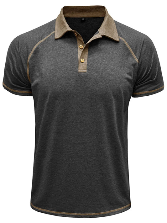 Men's Full Size Contrast Collar Short Sleeve Polo Shirt Plus Size