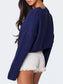 Bow Round Neck Cropped Sweater nicholesgifts