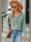 Drawstring Half Button Long Sleeve Hoodie nicholesgifts