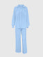 Texture Button Up Long Sleeve Shirt and Pants Set nicholesgifts