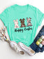 HAPPY EASTER Round Neck Short Sleeve T-Shirt nicholesgifts