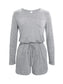 Long Sleeve Drawstring Romper nicholesgifts