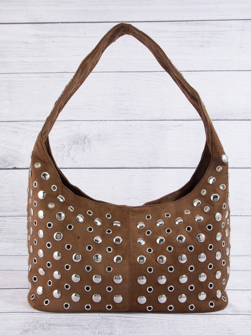 Fame Multi Rivet Studded Shoulder Bag nicholesgifts