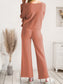 Long Sleeve Lounge Top and Drawstring Pants Set nicholesgifts