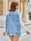Pocketed Button Up Sleeveless Denim Jacket nicholesgifts