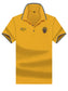 Men's Plus Size Striped Collar Embroidered Detail Polo nicholesgifts