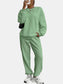 Texture Round Neck Top and Pants Set nicholesgifts