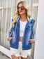 Pocketd Button Up Detachable Hooded Denim Jacket nicholesgifts