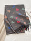 Women Heart Patterned Tassel Scarf Valentine's Day Gift For Her nicholesgifts