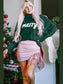Women Double Take Full Size Merry Christmas Turtleneck Long Sleeve Sweater nicholesgifts