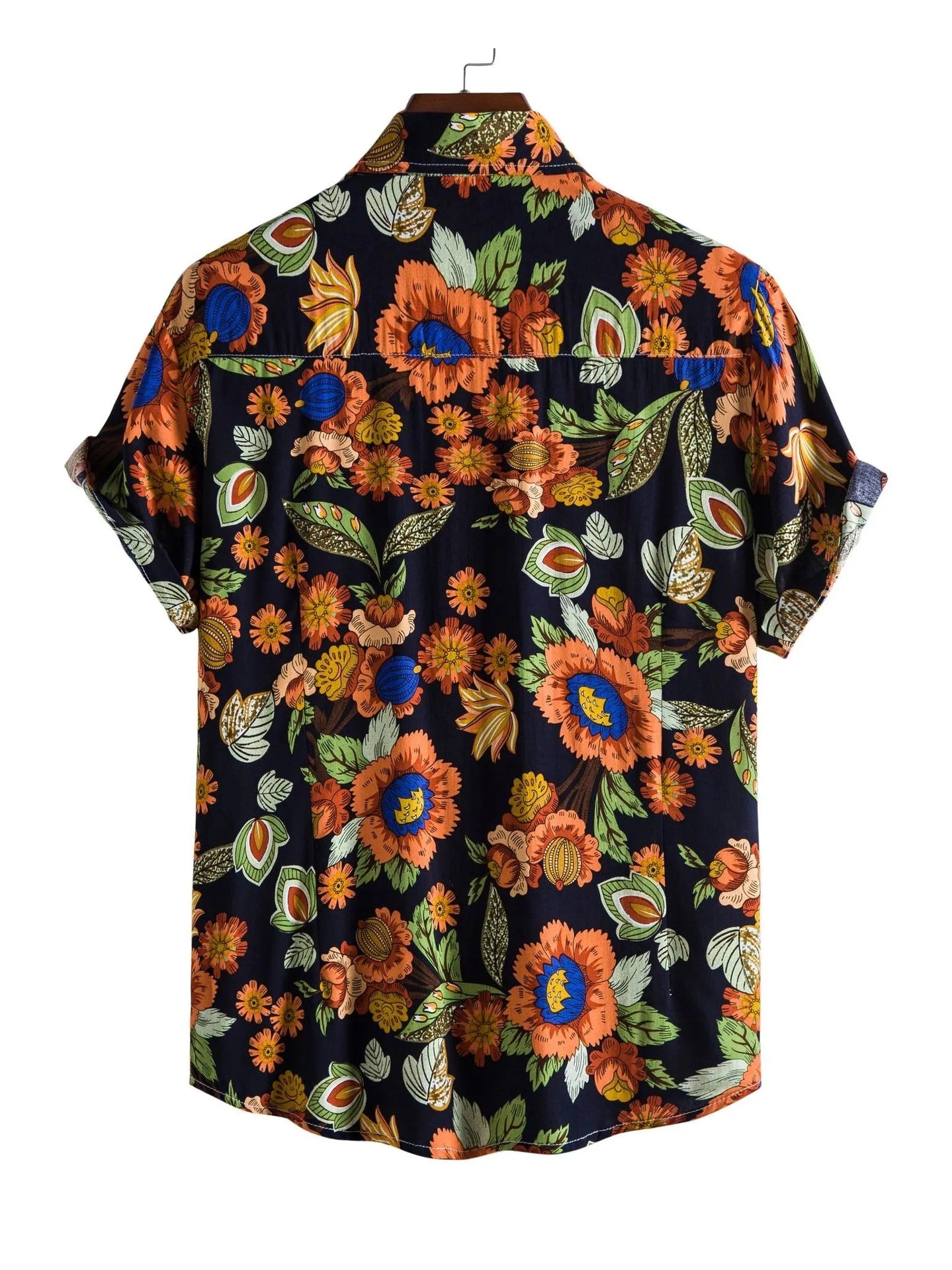 Men's Plus Size Floral Print Short Sleeve Hawaiian Shirt Trendsi