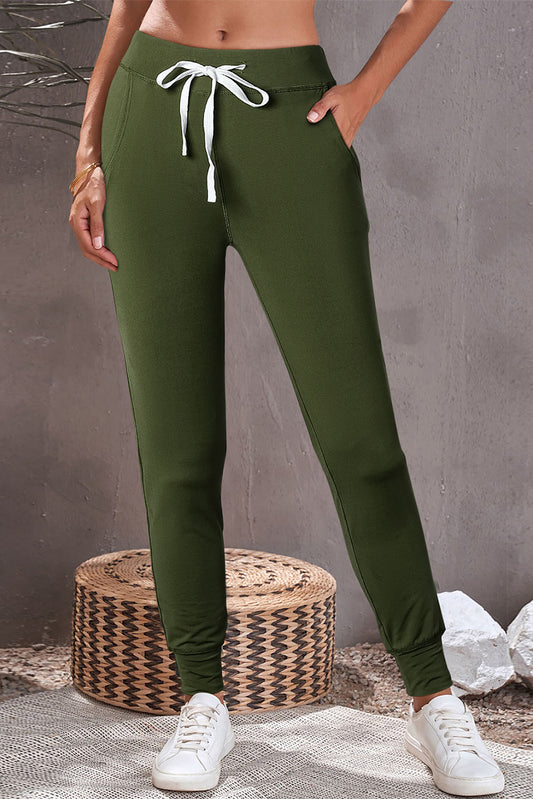 Women Drawstring Joggers with Pockets