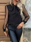 Honey Tie Neck Long Sleeve Blouse nicholesgifts