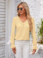 Applique V-Neck Flounce Sleeve T-Shirt nicholesgifts