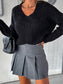 V-Neck Cable-Knit Long Sleeve Sweater nicholesgifts