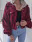 NicholesGifts Women Lantern Sleeve Cropped Corduroy Jacket nicholesgifts