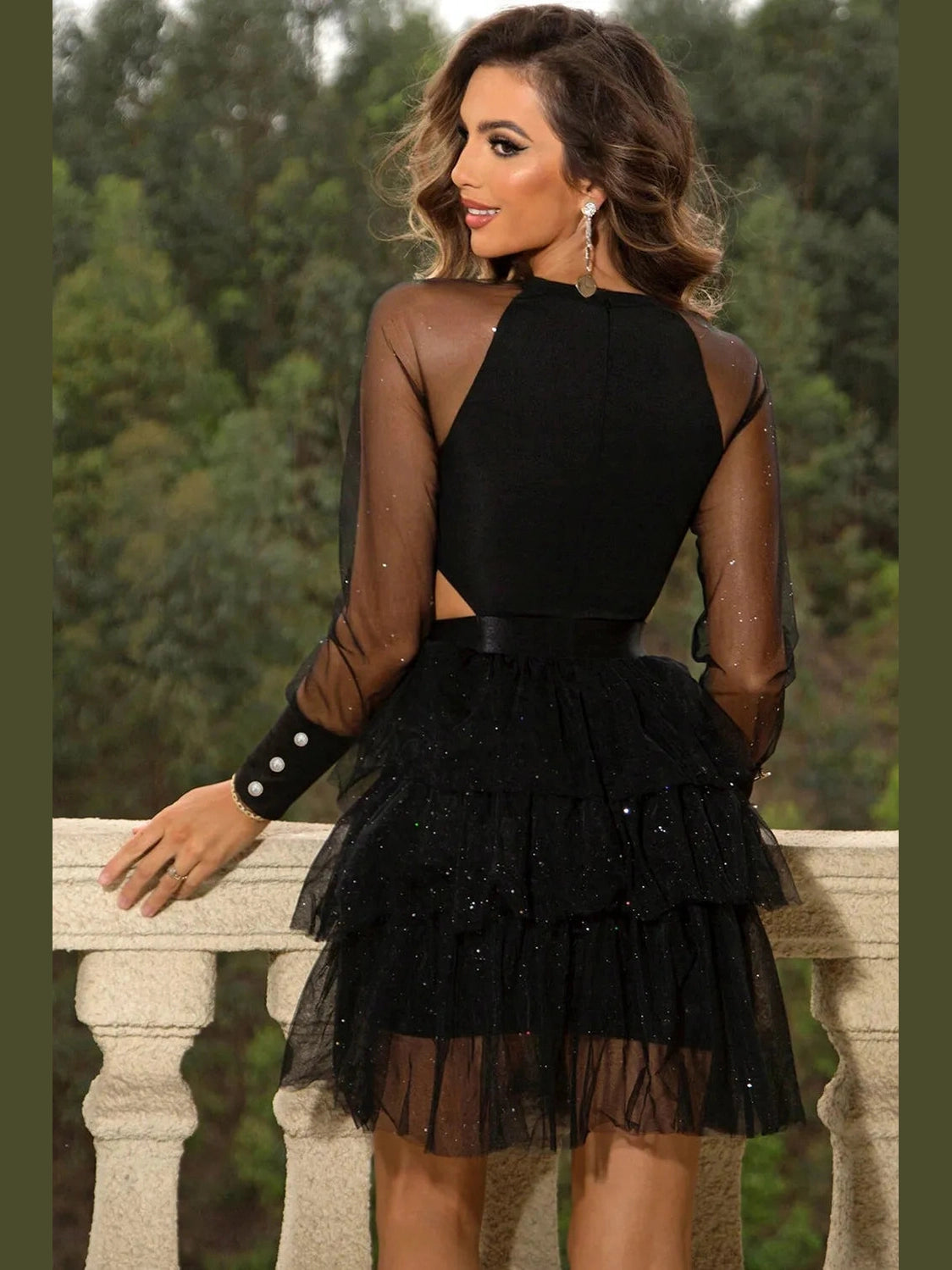 Cutout Round Neck Mini Dress nicholesgifts