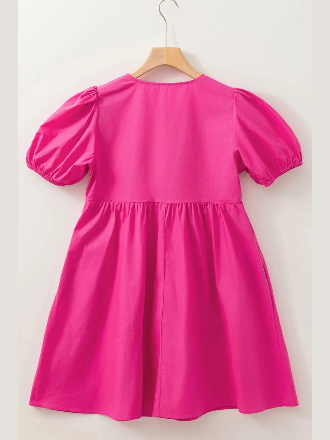 Puff Sleeve Tie Front High Waist Mini Dress NicholesGifts
