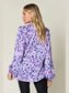 Double Take Full Size Printed Ruffle Trim Balloon Sleeve Shirt nicholesgifts