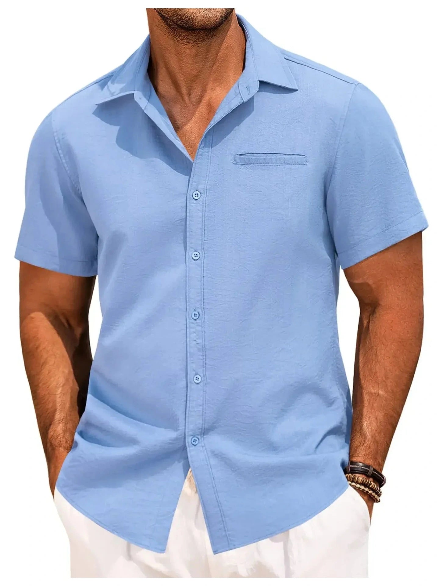Men's Plus Size Classic Short Sleeve Button Down Shirt NicholesGifts