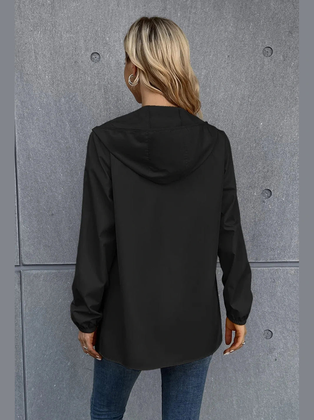 Ivy Lane Zip Up Long Sleeve Hooded Watertight Jacket nicholesgifts